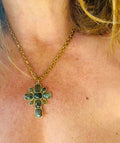 collier avec croix en labradorite bijoux amorcita