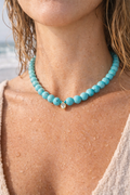 collier perles de turquoises et zircon goutte bijoux amorcita