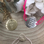 bijoux amorcita, plaque ronde argent ou plaque or a graver de 15 mm